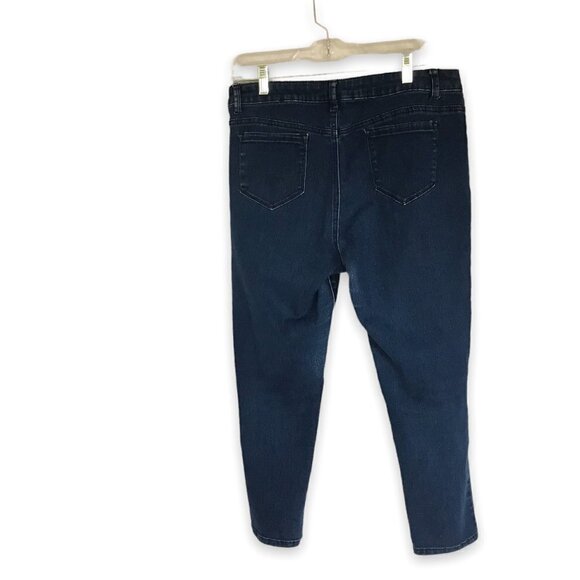 Ag Adriano Goldschmied Jeans Style 50834 Women's Sz 16 Cropped Strech Dark Wash - Picture 2 of 7